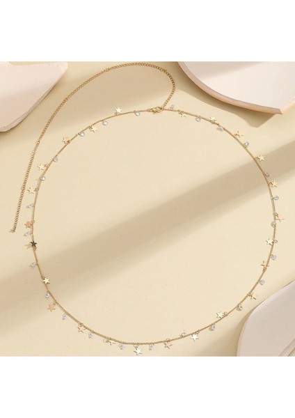 Parlak Taşlı Yıldız Model Bel Zinciri ile Şıklığınızı Tamamlayın fiyatları