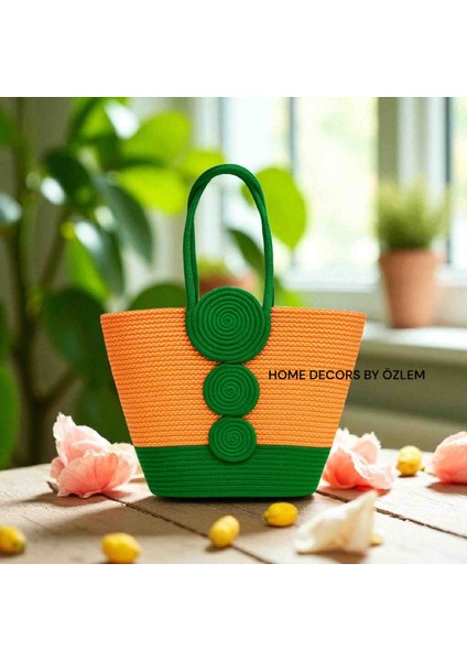 Hasır Omuz Çantası Plaj Çantası Günlük Çanta El Emeği Handmade