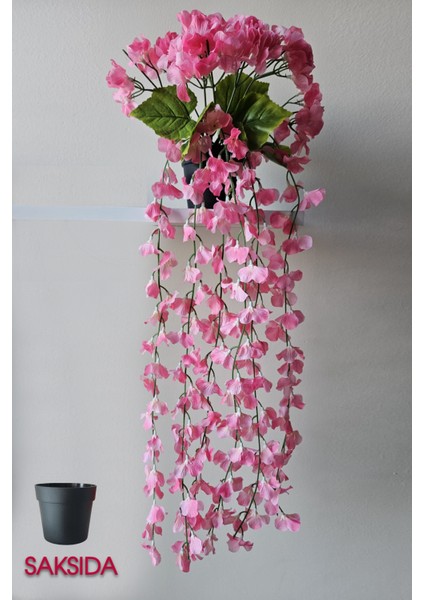 Saksıda Yapay Sarkan Bitki Ortanca 6 Dal 60 cm Pembe fiyatları