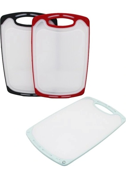 31X20CM Küçük Plastik Kesim Panosu Kaymaz Silikon Kenarlık - 10MM Kalınlık (5047)