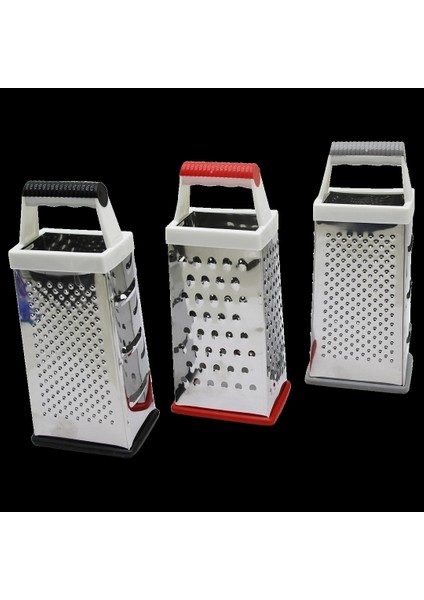 Inox Dörtgen - Büyük Metal Rende Plastik Saplı (5047)
