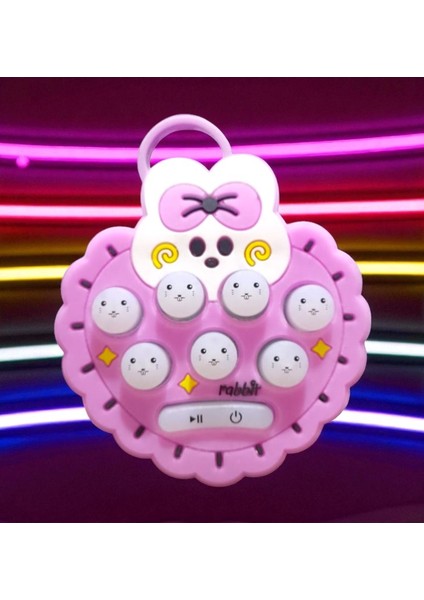 Yüksek Kalite Mini Mor Popit Yeni Nesil Anahtarlıklı Mor Popit Oyuncak Popit Sesli LED Işıklı Popit