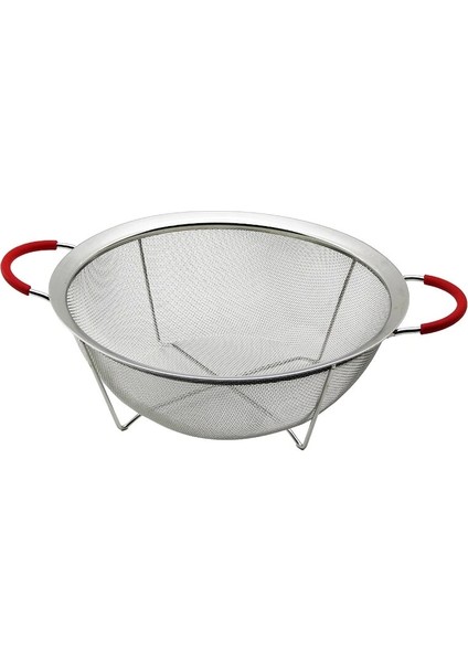 22CM Tel Sepet Metal Süzgeç Silikon Kılıflı Kulp Metal Çerçeve - Ayak (5047)