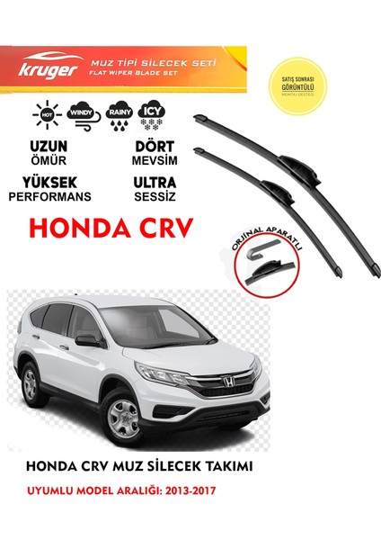 Honda Cr-V Ön Cam Muz Muz Silecek Takımı 1.6 Motor Araca Özel Aparat (2013-2017)