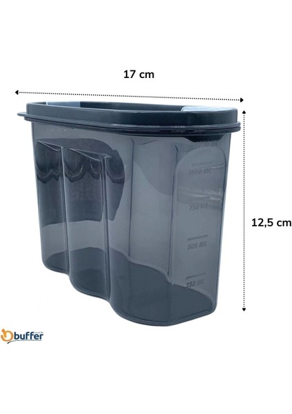 2 Kapaklı Ölçekli Erzak Saklama Kabı - 1,2 Litre - SA930 (5047) fırsatları