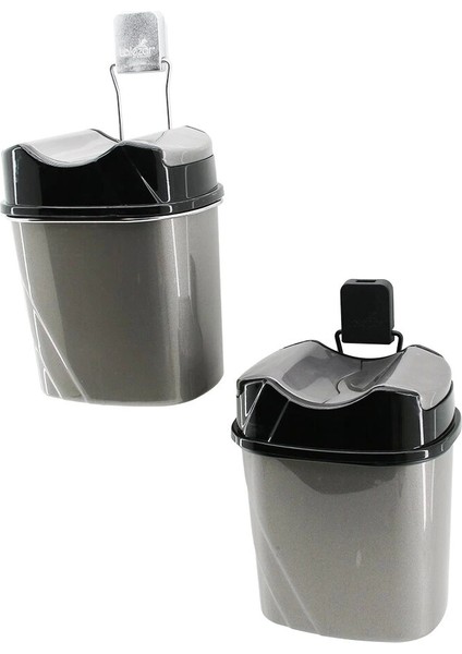 Metal Askılı Plastik Çöp Kovası Yapışkanlı Montaj (5047)
