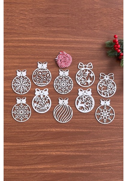 10 Parça Kırmızı Beyaz Ipli Fiyonk Model Ahşap Yılbaşı Ağaç Süsü GO506089AN09YT0009 indirimleri