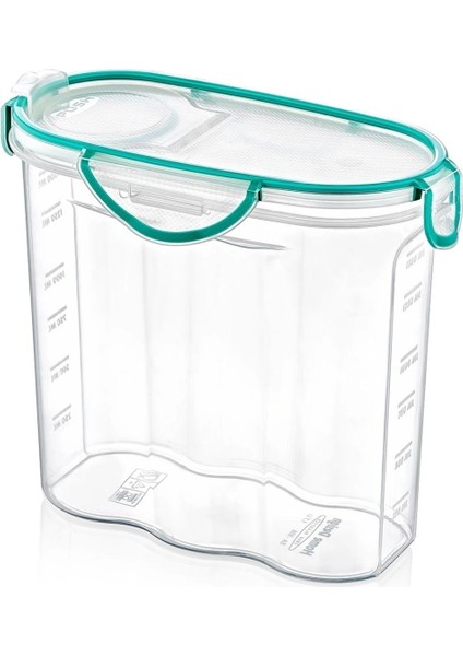 Kilitli Kapaklı Contalı Hava,su Sıvı Geçirmez 1,7 Litre Erzak Saklama KABI-SA585 (5047)