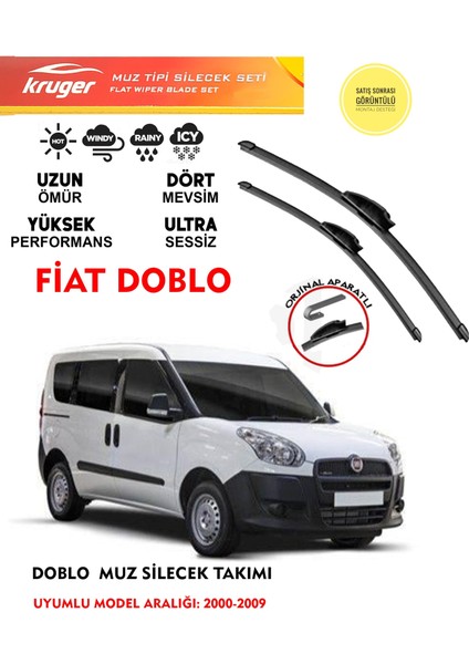 Doblo Muz Silecek Takımı 1.4 1.3 1.6 1.9 Motor Araca Özel Aparat (2000-2009) Arası