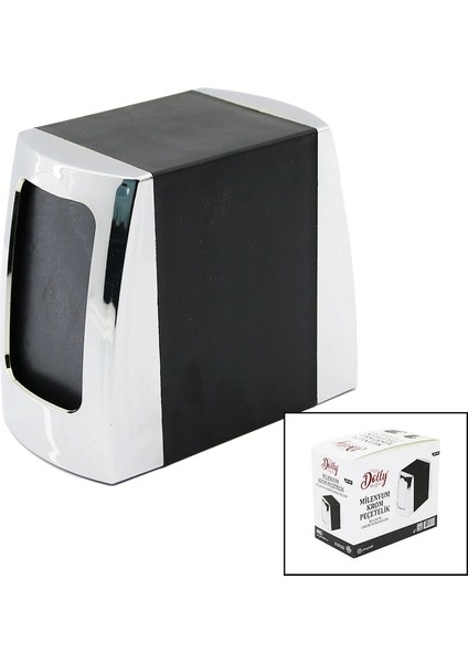 Milenyum Krom Çift Taraflı Yaylı Peçetelik (5047)