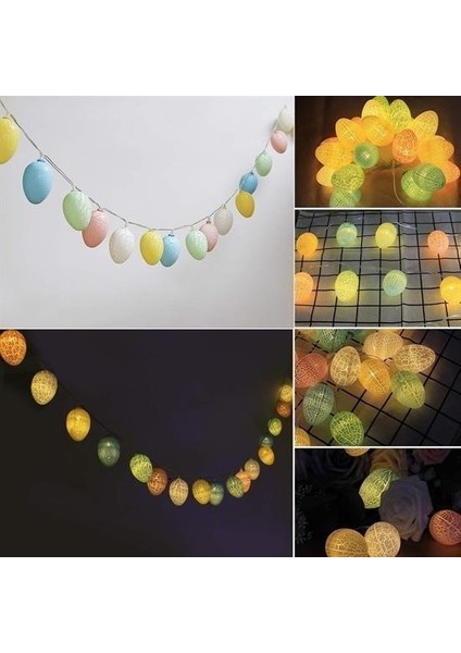 Buffer® 10LU Renkli Yumurta Şeklinde Dekoratif Dolama LED Aydınlatma modelleri