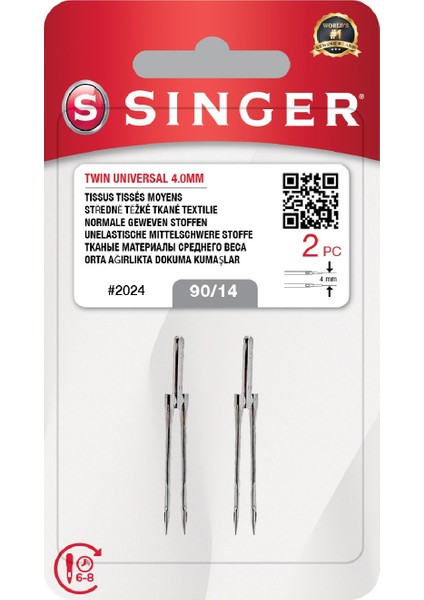 Çift Iğne 4mm. (2'li Blister/ 14 No. )