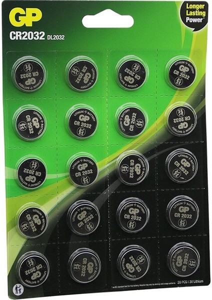 Gp Lıthıum CR-2032 DL-2032 Para Pili 3V 20Lİ Kart (5060)