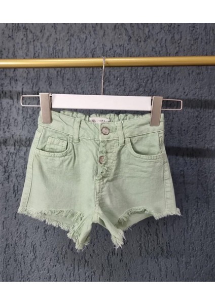 Monsterçocuk ~ Kız Çocuk Kot Şort - Yeşil ( 2-8 Yaş ) fiyatları