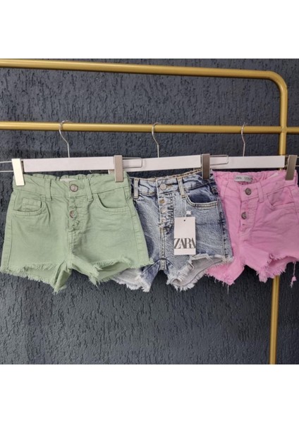 Monsterçocuk ~ Kız Çocuk Kot Şort - Yeşil ( 2-8 Yaş ) modelleri