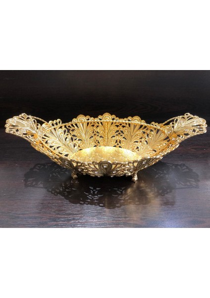 Kristal Taşlı Ayaklı Gold Gondol Çikolatalık LKM-410