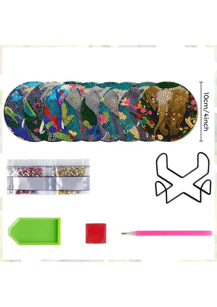 Elmas Boyama Bardak Altlığı Seti Fil Desenli Elmas Boyama Çocuklar ve Yetişkinler Için Elmas Boyama Sanatı fiyatları