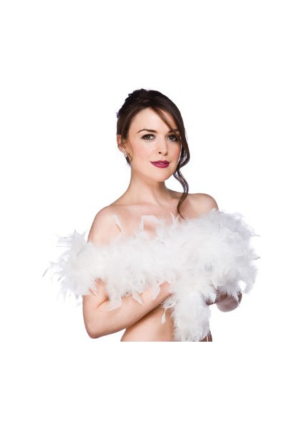2 Metre Boa Tüy Otriş - Beyaz GO50605544700