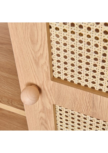 2 Kapaklı Hazeran Çok Amaçlı Dolap - Safir Meşe - 80 cm