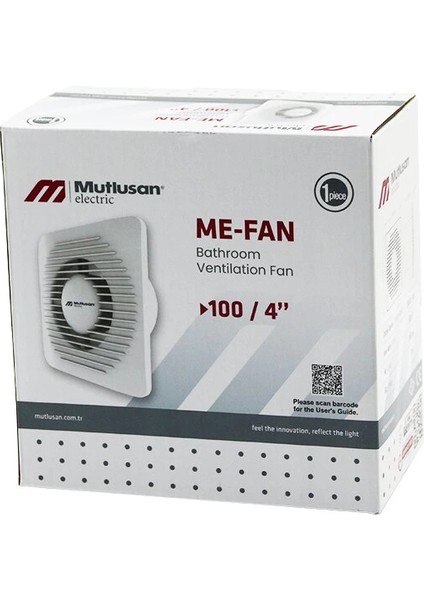 MUTLUSAN-001 211 000 100 00 00 Me-Fan 1004&AMP;QUOT;BANYO Tuvalet Havalandırma Aspiratörü 12W 2450RPM 100M3/H