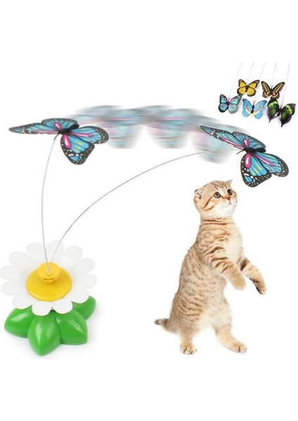 Hareketli Dönen Kelebek - Kedi Oyuncağı ( Pille Çalışır) (5047) fırsatları