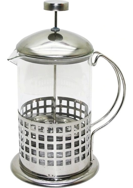 French Press 800ML Cam Bitki Süzgeçi Metal Kafes - Kapak (5047)