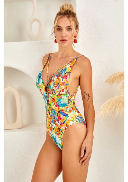 Lapieno 4106 Kadın Göğüs Dekolteli Aksesuarlı Mayo modelleri