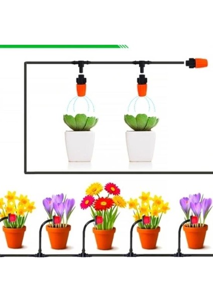 10 Metre Bahçe Damlama Sulama Sistemi Seti Hortum ve Ek Parçaları (5047) fırsatları