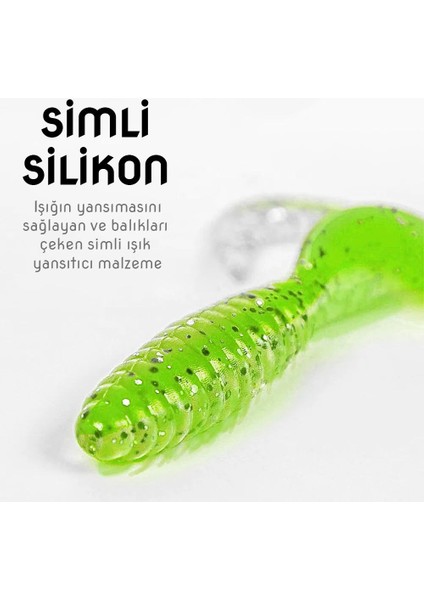 Silikon Kurt Sahte Yem - 35MM - Fluo Yeşil - Yumy (18035-SM024-03) modelleri