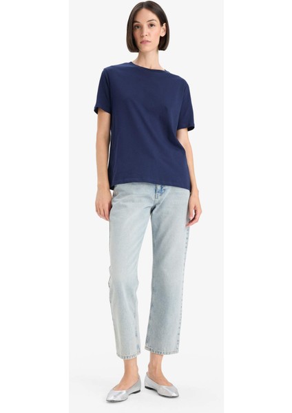 Regular Fit Bisiklet Yaka Basic Düz Penye Kısa Kollu Tişört W9584AZ25AU fiyatları