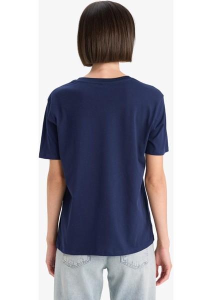 Regular Fit Bisiklet Yaka Basic Düz Penye Kısa Kollu Tişört W9584AZ25AU