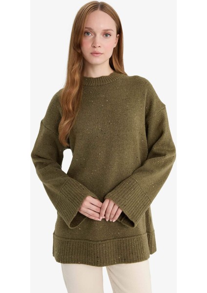 Loose Fit Bisiklet Yaka Triko Tunik F3242AX25WN modelleri