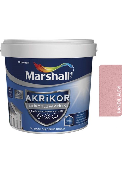 Akrikor Silikonlu + Akrilik Dış Cephe Boyası 2,5 Lt Kandil Alevi