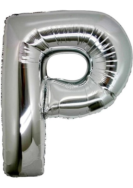 P Harf Folyo Balon Gümüş Renk 40 Inç (5047)