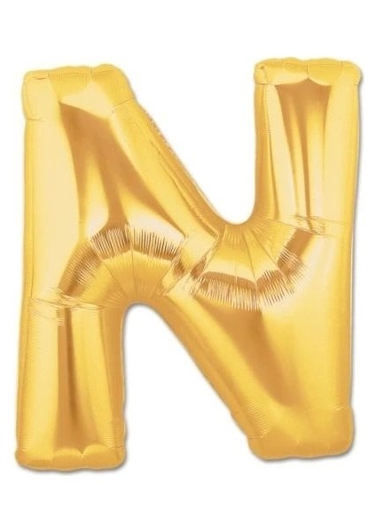 N Harf Folyo Balon Altın Renk 40 Inç (5047)