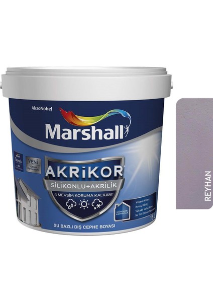 Akrikor Silikonlu + Akrilik Dış Cephe Boyası 15LT Reyhan
