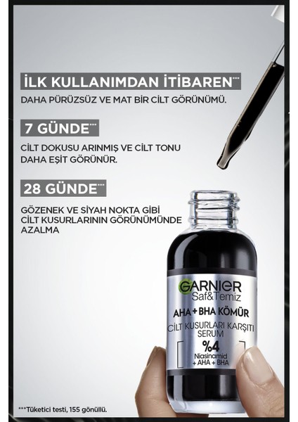 Aha Bha Cilt Kusurları Karşıtı Siyah Serum %4 [niasinamid Peeling Etkili Aha Bha] 30ml