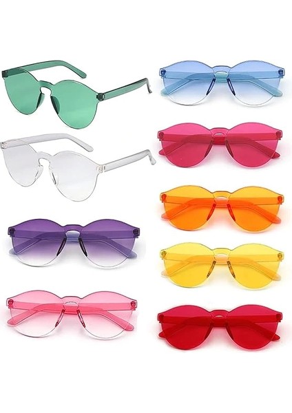 Oval Şekilli Çerçevesiz Parti Gözlüğü 6 Renk 6 Adet (5047) fiyatları