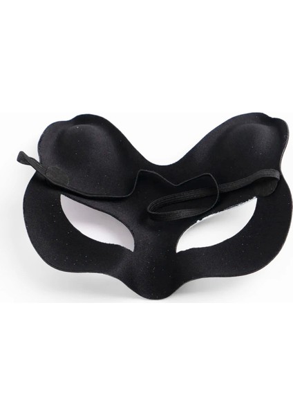 Siyah Renk Süet Kaplama Üzeri Pembe Sarı Simli Kedi Maskesi 17X14 cm (5047) modelleri