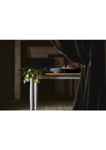 Danderyd Mutfak Masası 130X80 cm Vernikli Meşe Kaplama Beyaz Çelik Ayaklı Masa modelleri