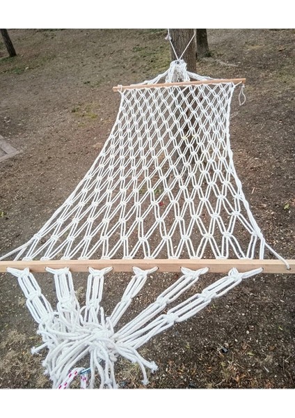 Hamak Pamuklu Örgülü Çift Kişilik Tek Örgülü 120 x 240 cm Beyaz modelleri