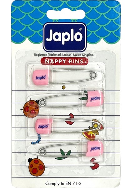 Emniyetli Çengelli Bebek İğnesi 4'lü - Pembe modelleri