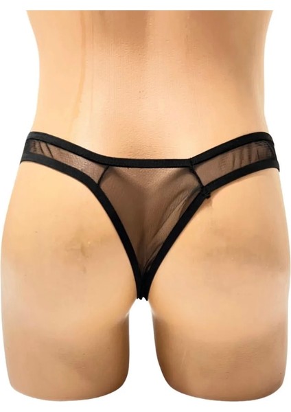 Erkek Siyah Transparan String Tanga fırsatları