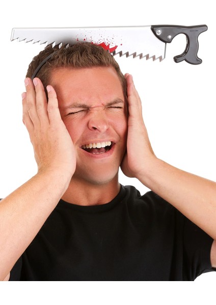 Kafaya Saplanmış Halloween Kanlı Testere Şaka Tacı (5047) modelleri