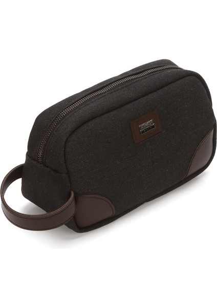 Erkek Kanvas Kumaş Portföy Clutch Traş Kozmetik Günlük El Çantası ve Mekanizmalı Cüzdan NEW347 - Kahverengi indirimleri
