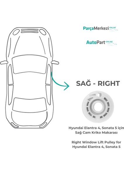 Hyundai Elantra 4, Sonata 5 Için Sağ Cam Kriko Makarası fırsatları