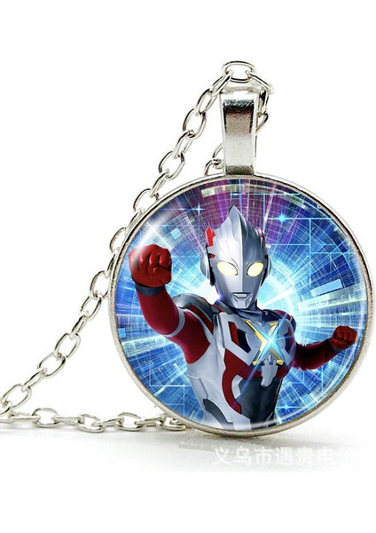Anime Ultraman Zaman Mücevher Alaşımlı Kolye Kolye Avrupa ve Amerikan Retro Kazak Zinciri Çocuk Hediyesi (Yurt Dışından)