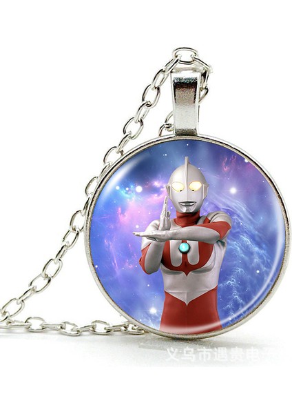 Anime Ultraman Zaman Mücevher Alaşımlı Kolye Kolye Avrupa ve Amerikan Retro Kazak Zinciri Çocuk Hediyesi (Yurt Dışından)
