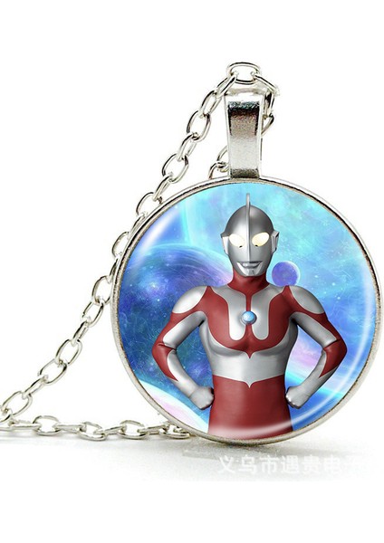 Anime Ultraman Zaman Mücevher Alaşımlı Kolye Kolye Avrupa ve Amerikan Retro Kazak Zinciri Çocuk Hediyesi (Yurt Dışından)