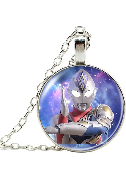 Anime Ultraman Zaman Mücevher Alaşımlı Kolye Kolye Avrupa ve Amerikan Retro Kazak Zinciri Çocuk Hediyesi (Yurt Dışından)